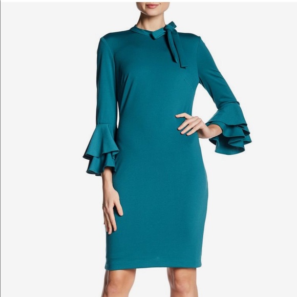 Alexia Admor Dresses & Skirts - Alexia Admor | Tie Neck Tiered Ruffle Sleeve Dress